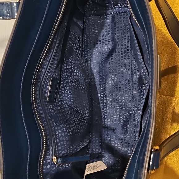 KATE SPADE PURSE ELISSA BRISTOL DRIVE CROC PETROL BLUE LEATHER SHOULDER BAG EUC - Picture 6 of 16